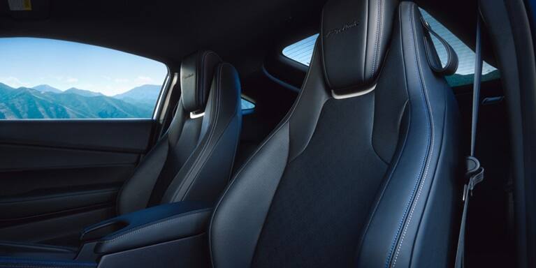2027 Honda Prelude front seats in Black interior (exhilarating hybrid coupe).