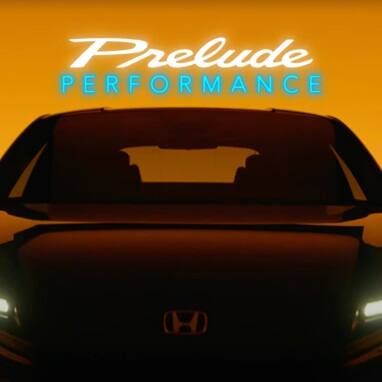 2027 Honda Prelude static front view (exhilarating hybrid coupe).
